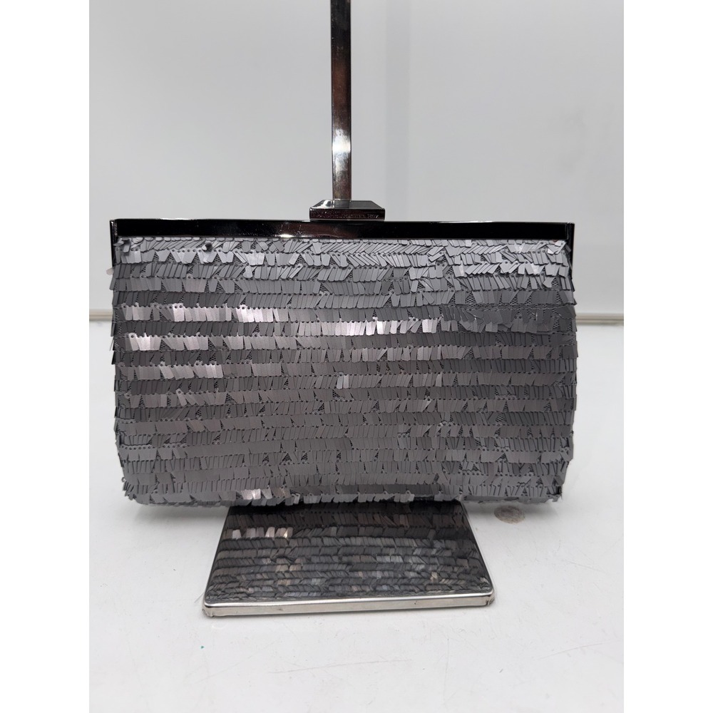 Rachel Rachel Roy Gunmetal Grey Sequin Evening Clutch Bag Shimmer Formal Bag